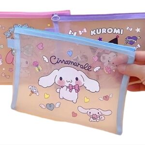 Cinnamaroll Nylon Mesh Zipper Bag, 9.65 in x 7.48 in. Blue